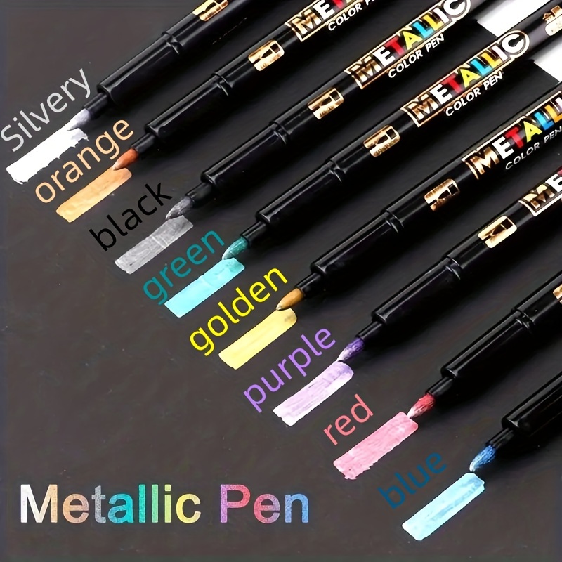 Metallic Markers Pens -Gold Paint Pens for Black Paper, Glass, Rock Painting, Halloween Pumpkin, Card Making, Scrapbook Album, Men's