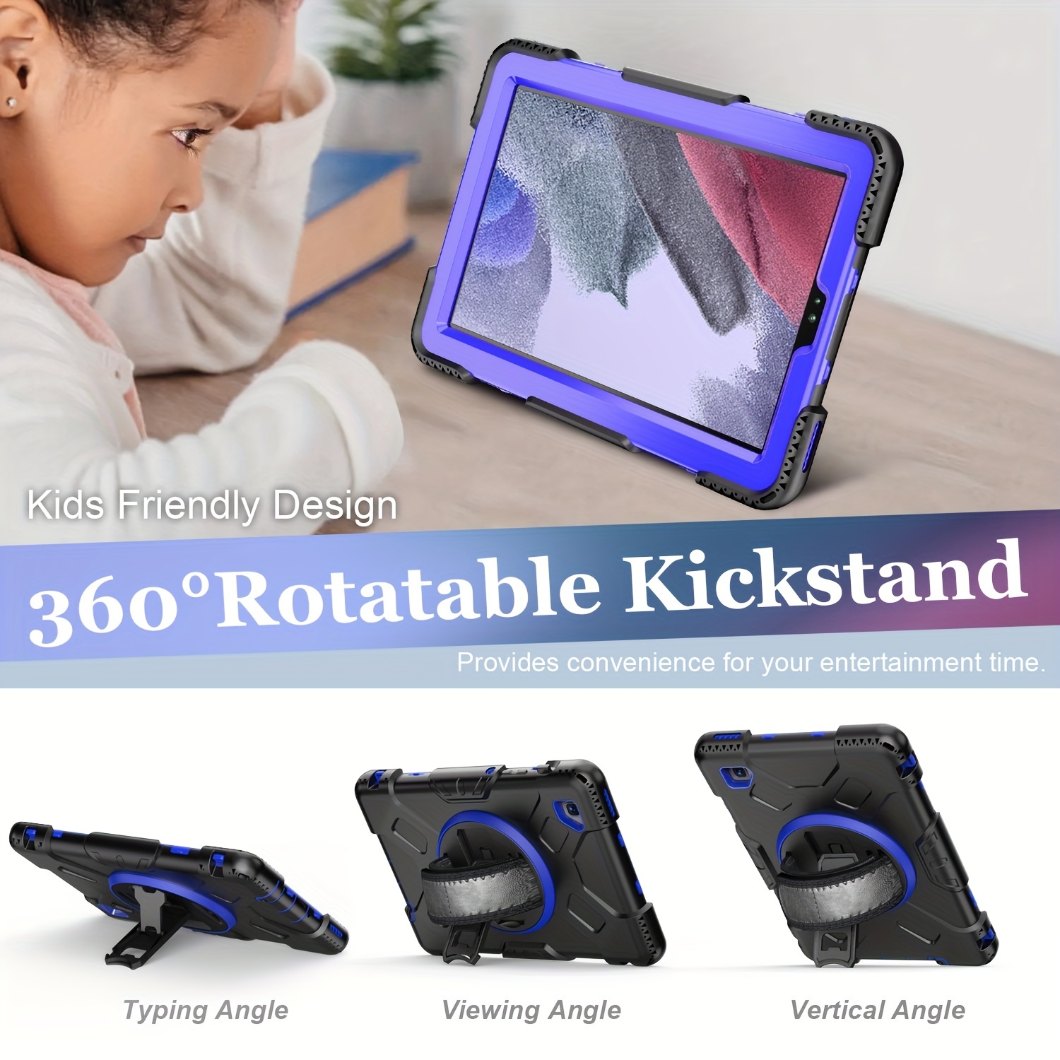 Pour Samsung Tab A8 Case 10,5 pouces 2021 Housse robuste résistante aux  chocs avec support pour tablette de 10,5 pouces Sm-x200 / x205 pour les  enfants garçons enfants (rose rouge)