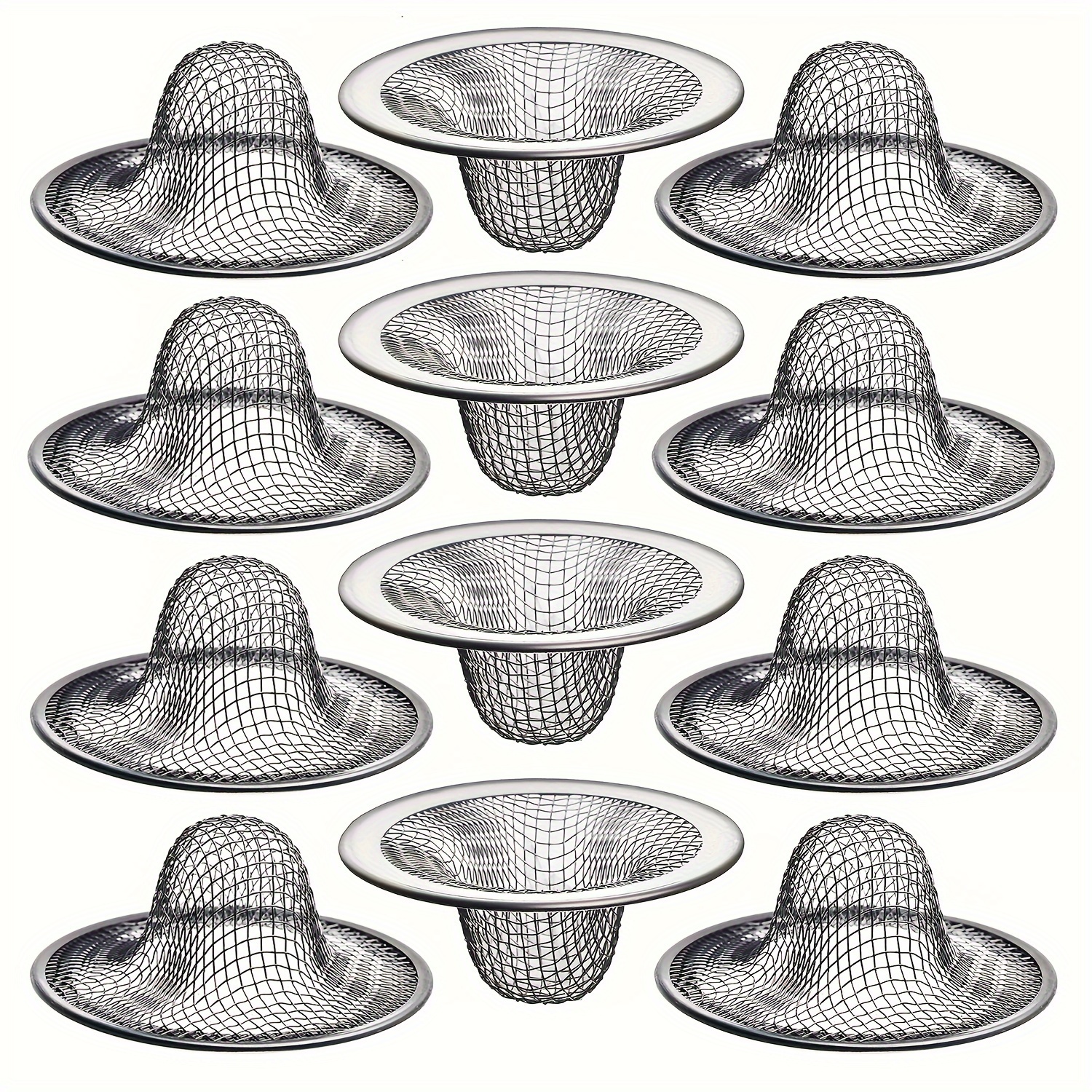 

12pcs Bathroom Sink Drain Strainer, Stainless Steel Sink , Sink Filter Hair , Sink Drain Basket, Sink Drain Filter Mesh, , Bathroom Accessories