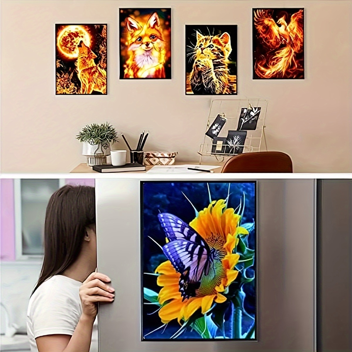 Diamond Picture Frame Magnetic Diamond Art Frame Self Adhesive