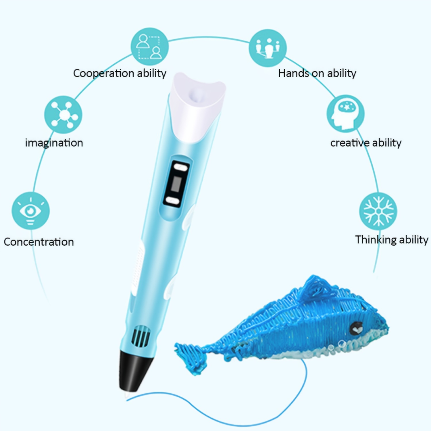 Wireless Charging Myriwell 3D Pen RP-200B, LED Screen 3D Printing Pen  Creative Toy Gift For Kids Design Drawing - 3DP Block