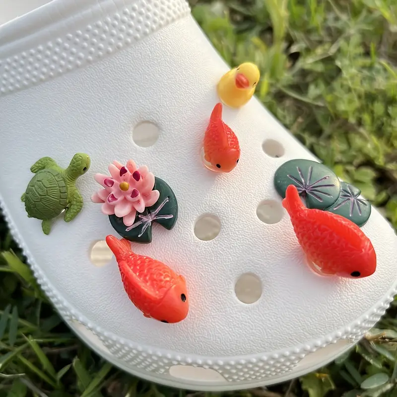 Duck 3d Fish Caretta Resin Unique Shoe Charms For Clog Slides
