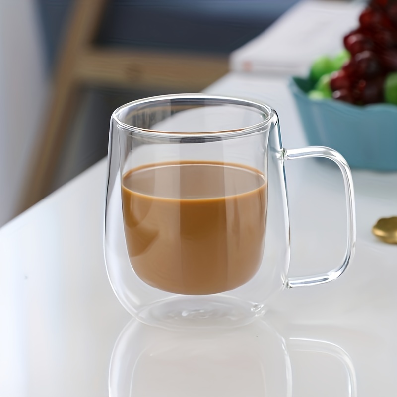Double Walled Coffee Cups, Glass Coffee Mugs, Clear Coffee Mug With Lid,  Insulated Coffee Mug, Perfect For Cappuccino, Tea, Milk, Espresso, Juice, Hot  Beverage With Handle - Temu