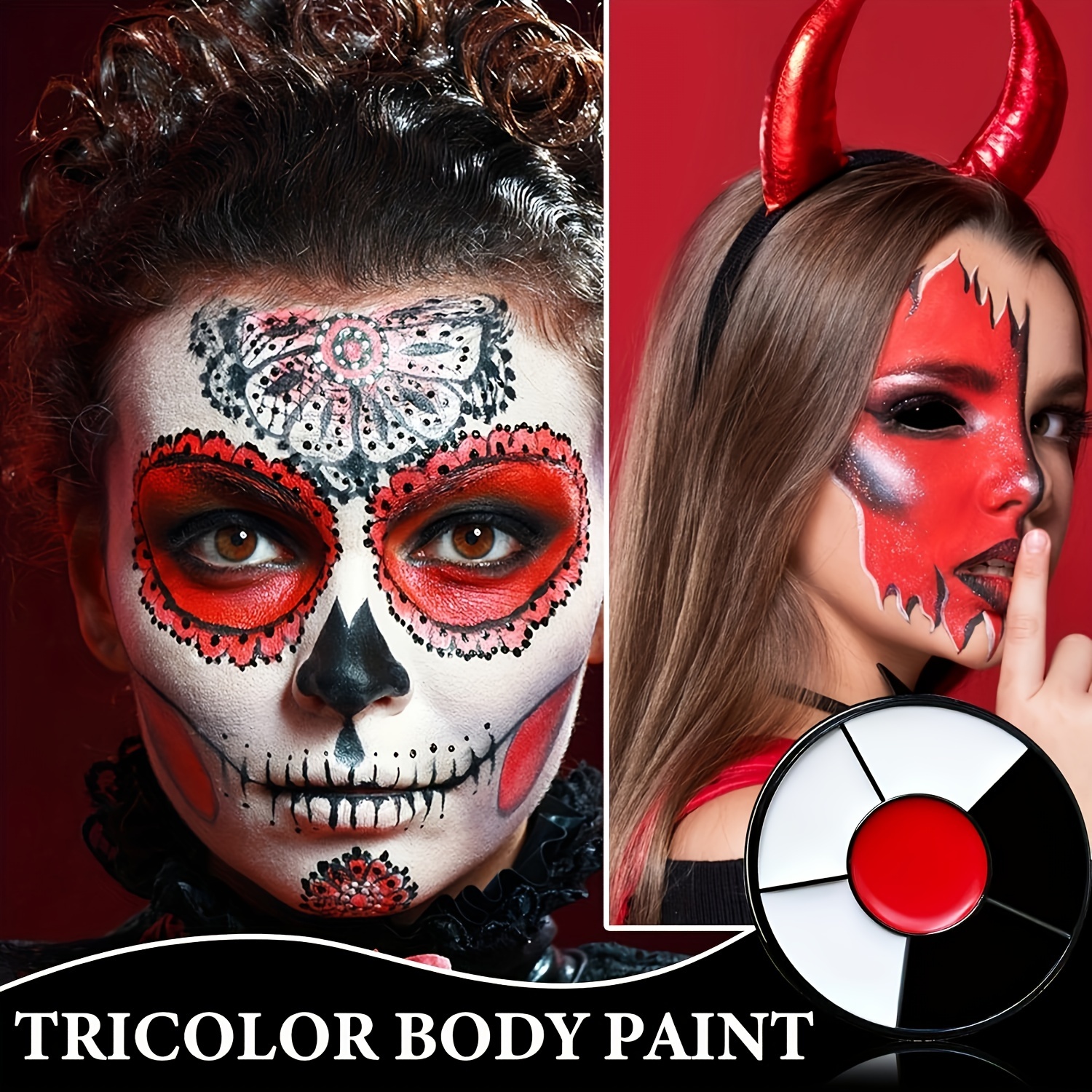 Halloween Makeup Kit Halloween Face Body Painting Palette With Lip Gloss  SFX Cosplay Makeup Kit For Face Painting Dress Up