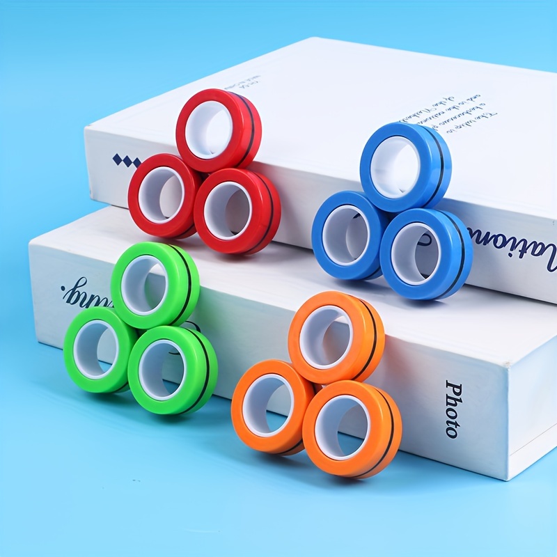 Finger Magnetic Rings Fidget Toy  Magnetic Fidget Toys Adults - 3pcs Fidget  Spinner - Aliexpress