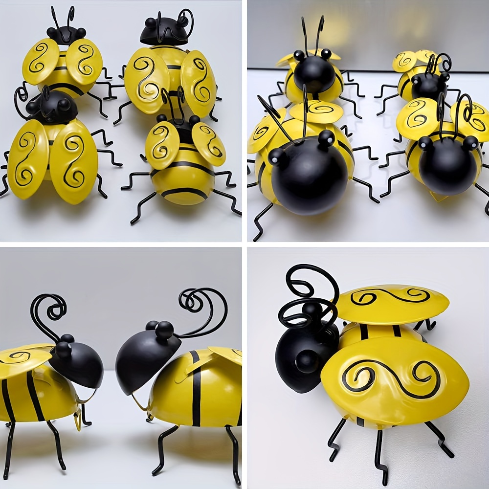 3d Bumble Bee Wall Art Sculpture Metal Iron Decor For - Temu