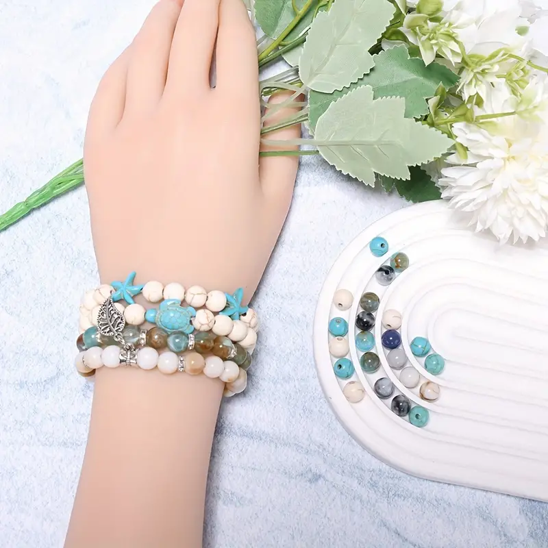 Natural Turquoise Diy Beads For Bracelet Making Kit Gemstone - Temu