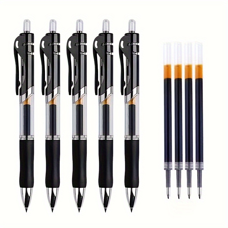 Retractable Gel Pens Set With Black Ink - Best Pens For Smooth