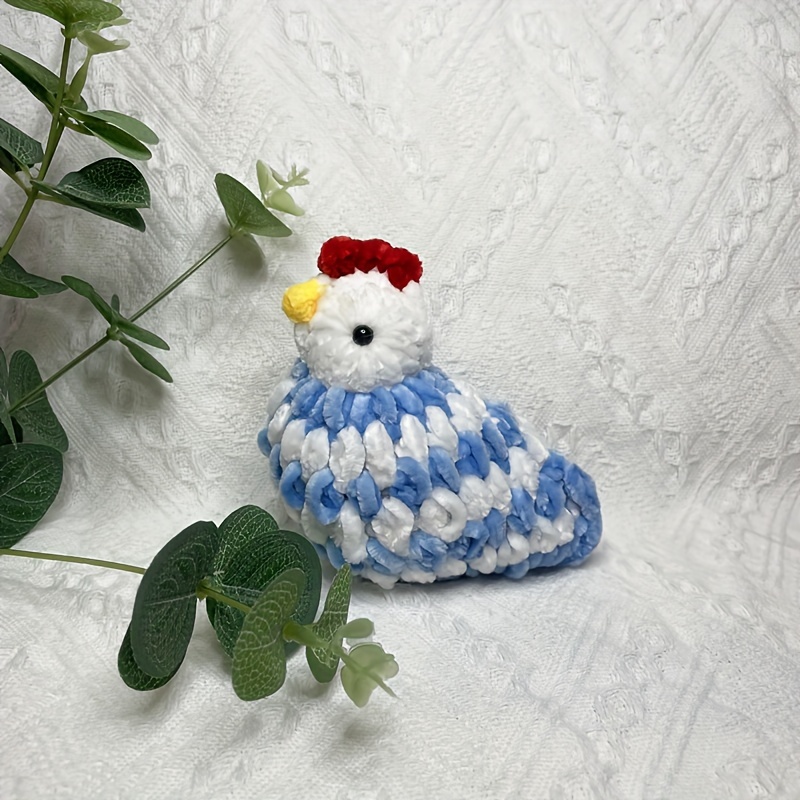 1pc Hand Crocheted Chicken 6 Color Combinations Fun Cute Hand
