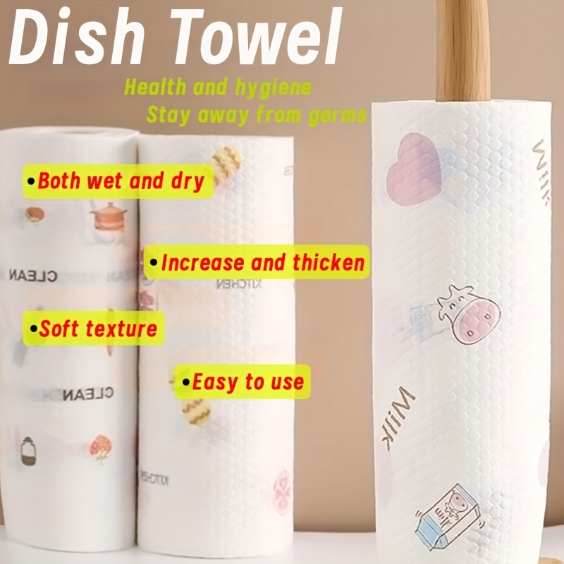 Reusable Disposable Oil free Kitchen Cloth Rolls Dish Towels - Temu