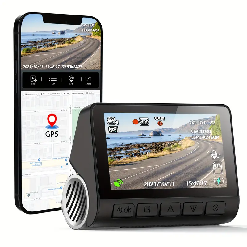 SUPCAR A800 4K Dash Cam avec WiFi et GPS intégrés - Temu Canada