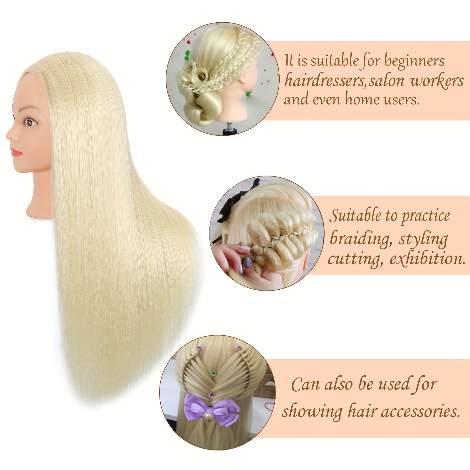 Premium Mannequin Head 75% Human Hair Practice Training Doll - Temu