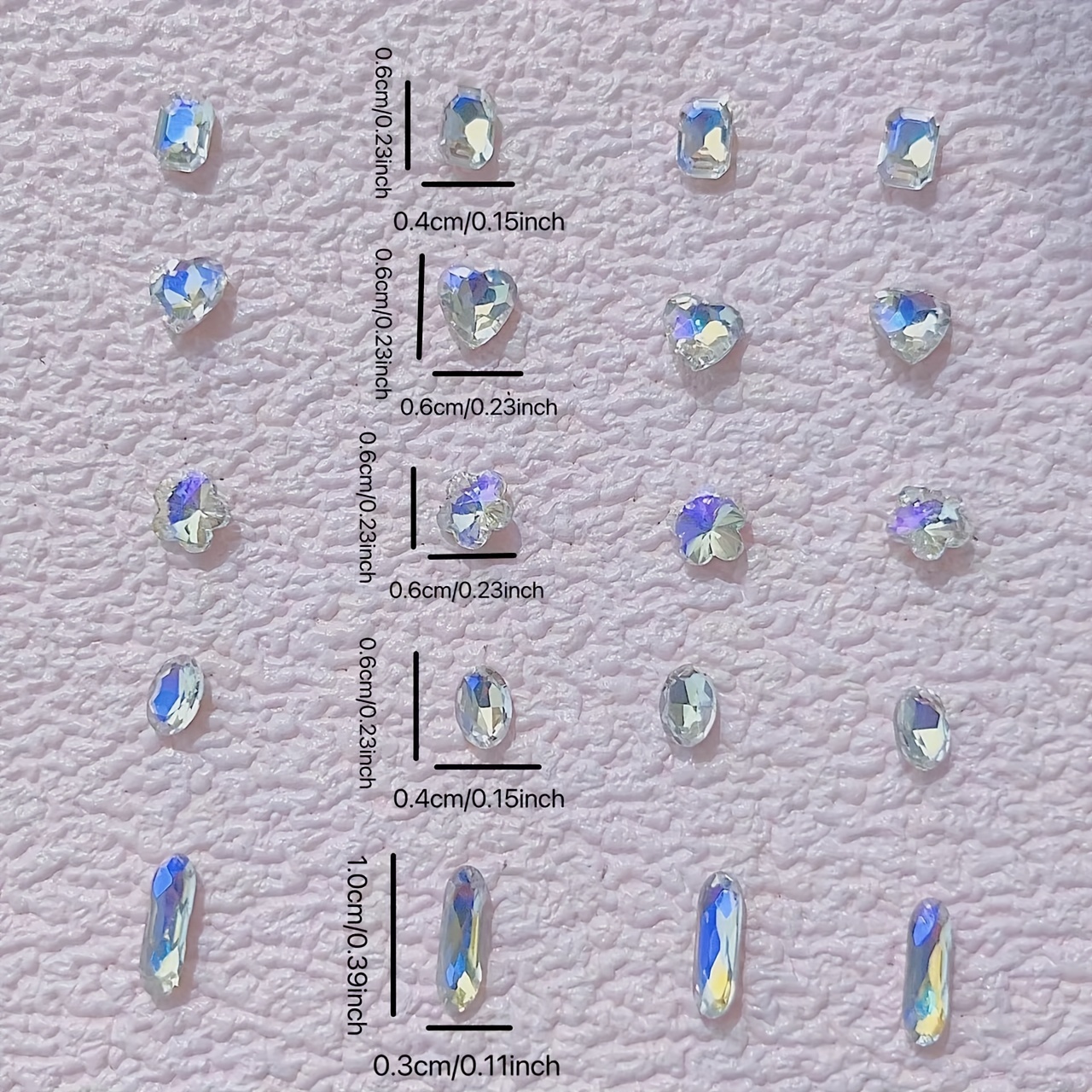20pcs 3D Aurora Crystal Nail Art Charms for Nail Decoration