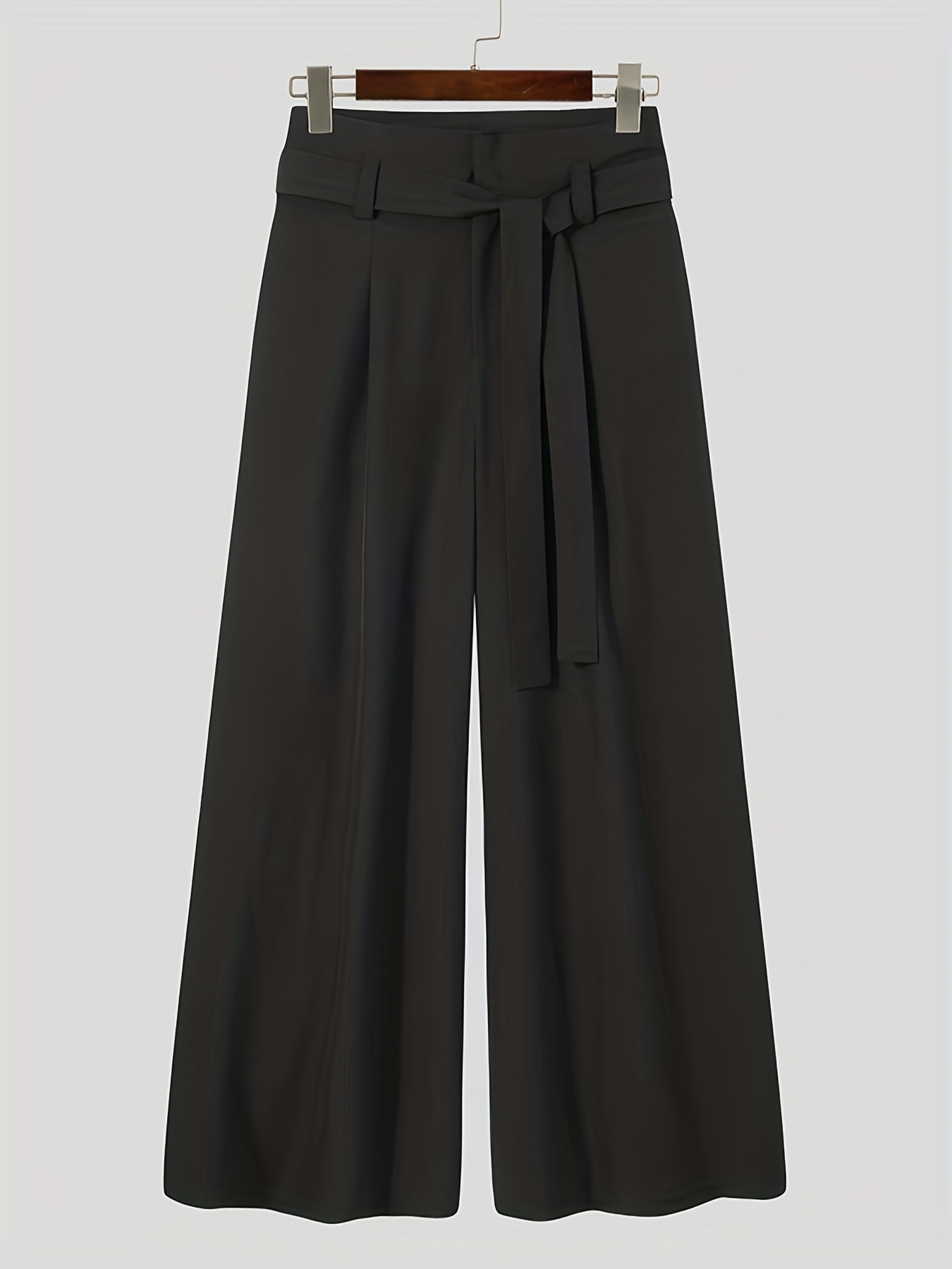 Chic Unique Design Wide Leg Trousers Men's Casual Solid - Temu