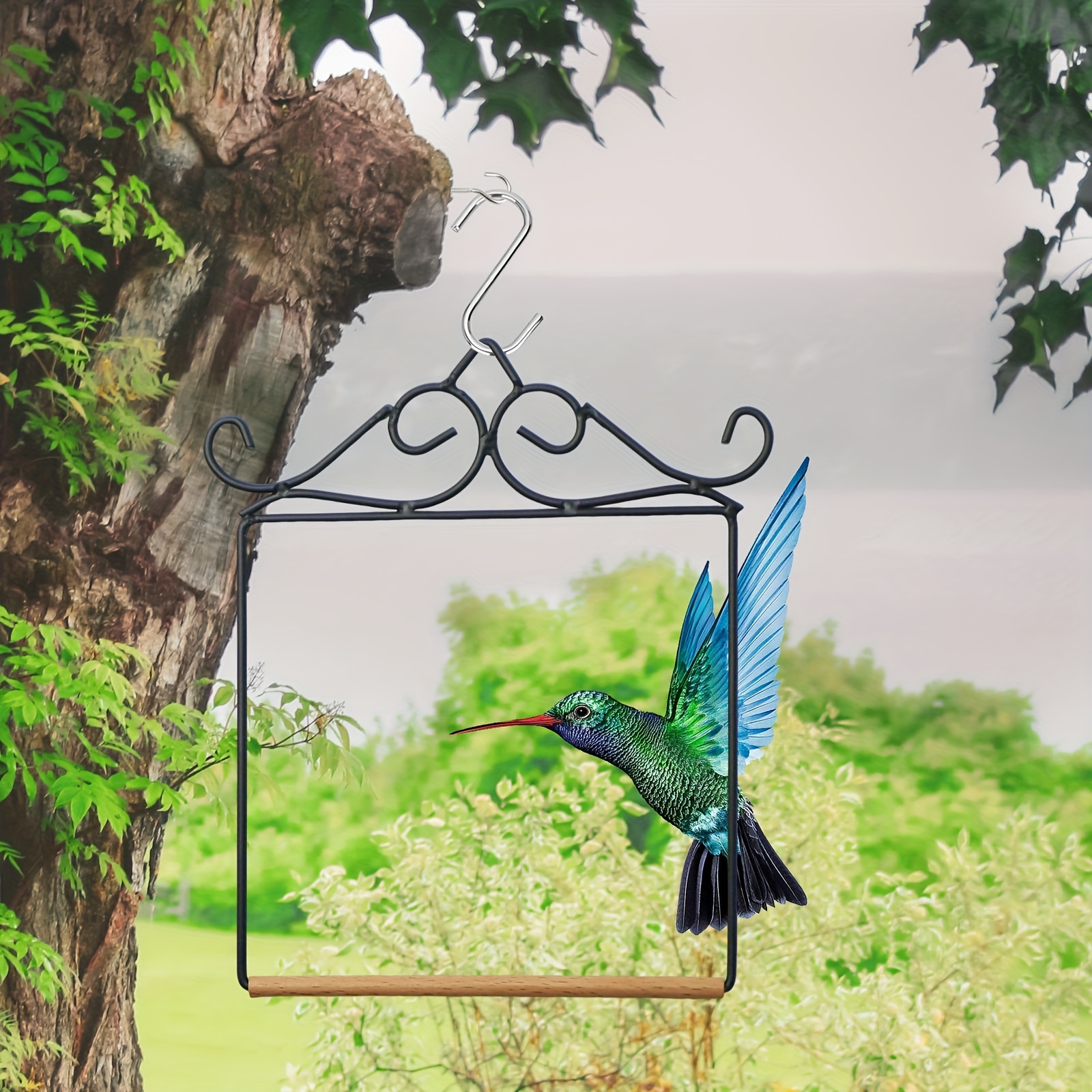 Maison de colibri, maison de colibri en bois pour accrocher à l'extérieur,  balançoire de colibri