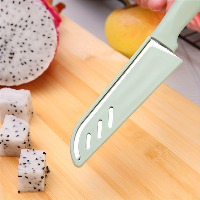 1pc Simple Stainless Steel Fruit Knife Candy-colored Kitchen Knife