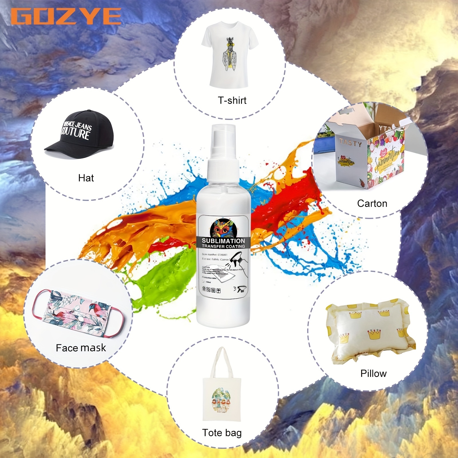Sublimation Spray, Sublimation Spray for Cotton Shirts, Sublimation Coating Spray Apply All Fabric, Sublimation Spray for Cotton Quick Dry & Super