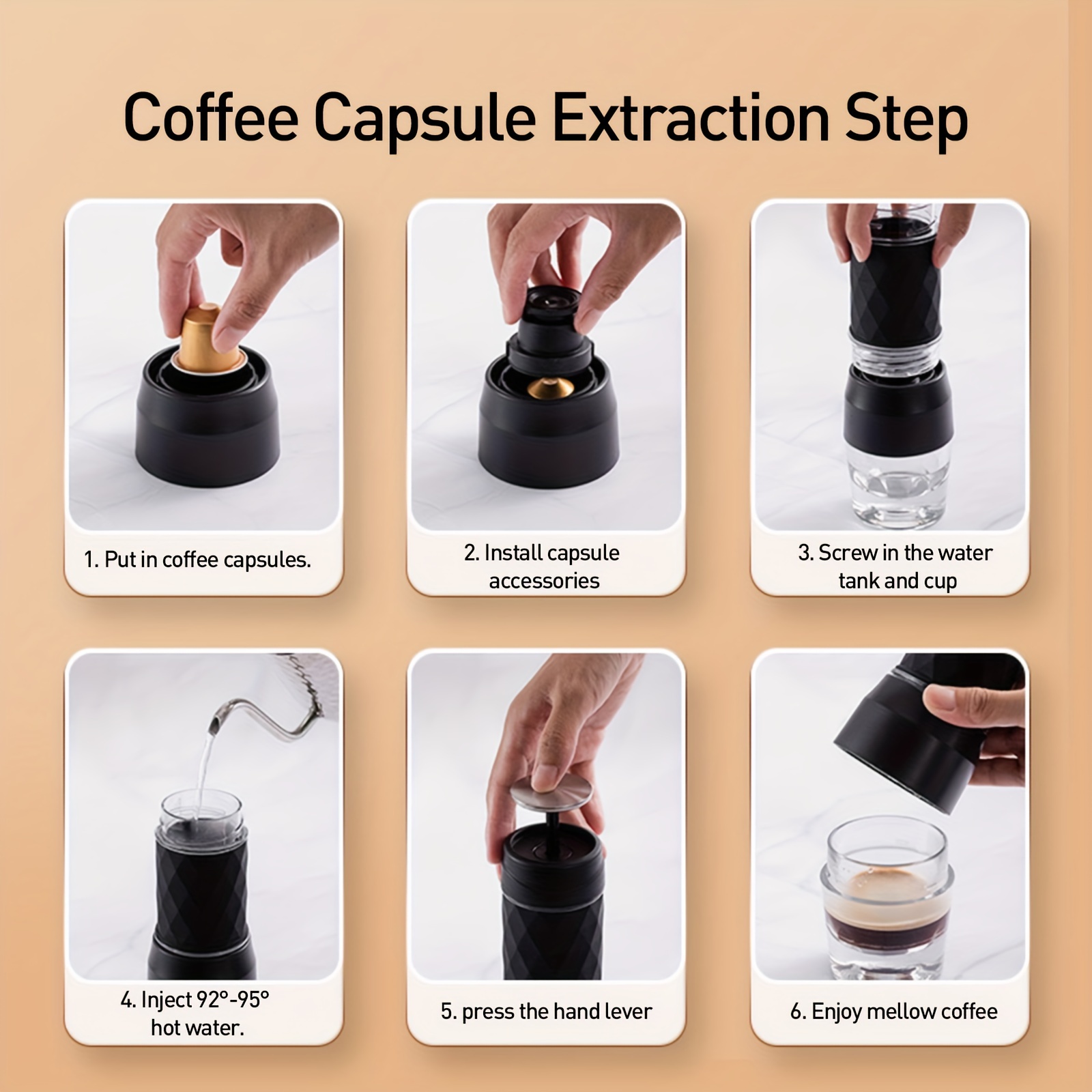 New Manual Capsule/Coffee Powder Espresso Machine Hand Press Portable  Travel Outdoor Manual Extractor Coffee Machine