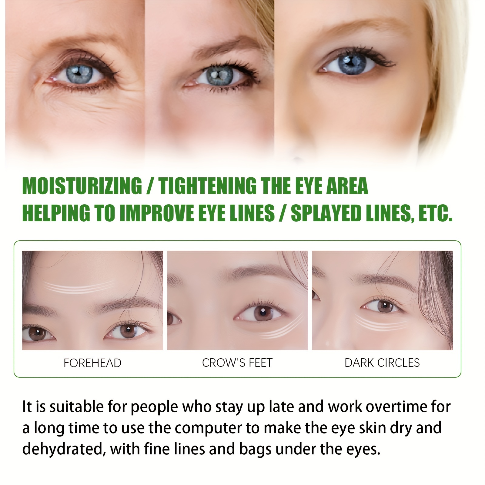 Seaweed Green Eye Mask Patch for Fine Lines Dark Circles Eye Bag