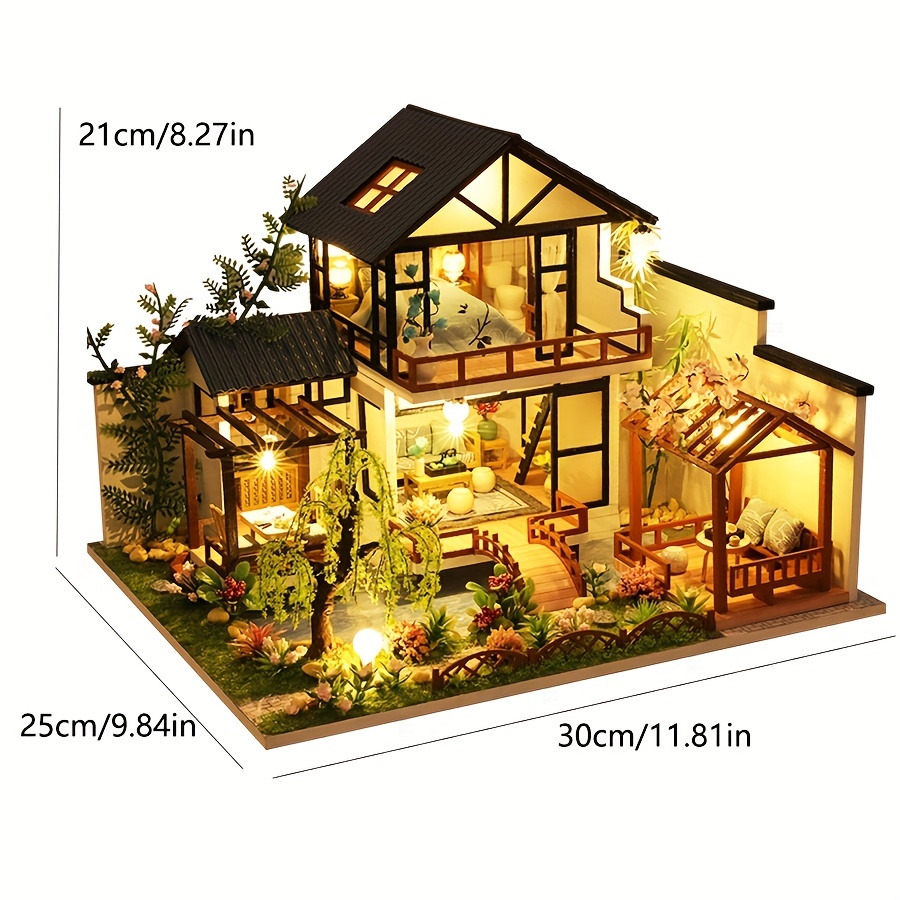 GuDoQi DIY Miniature Dollhouse Kit, Tiny House kit with Music, Miniature  House Kit 1:24 Scale Monet Garden, Great Handmade Crafts Gift for Birthday