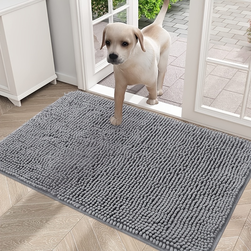Felpudo de chenilla para entrada interior de perro, alfombra antideslizante  para entrada de mascotas, alfombra para entrada de barro, Pawprints de  barro para perros