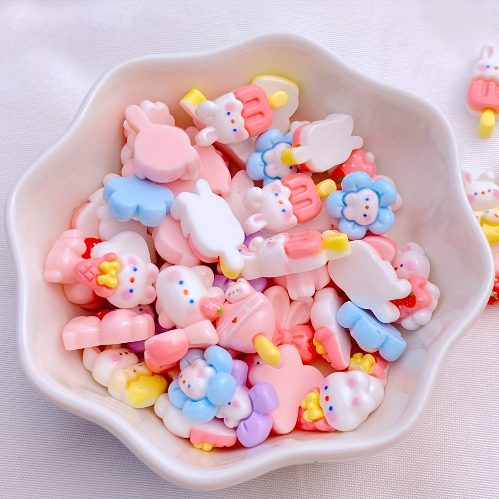 minkissy 50pcs Resin Accessories Resin Charms Mini Accessories Mini  Lollipops Flatback Charms Lollipop Nail Charms Gummy Bear Beads Cute Nail  Charms