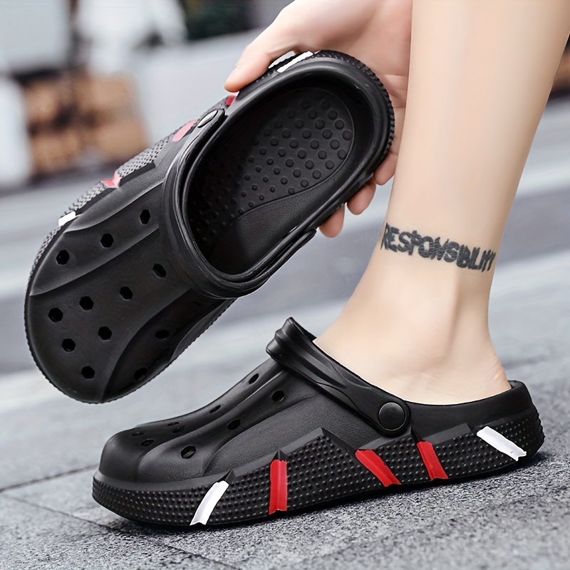 Men's Comfortable Platform Clogs Hollow Out Non Slip Garden Shoes