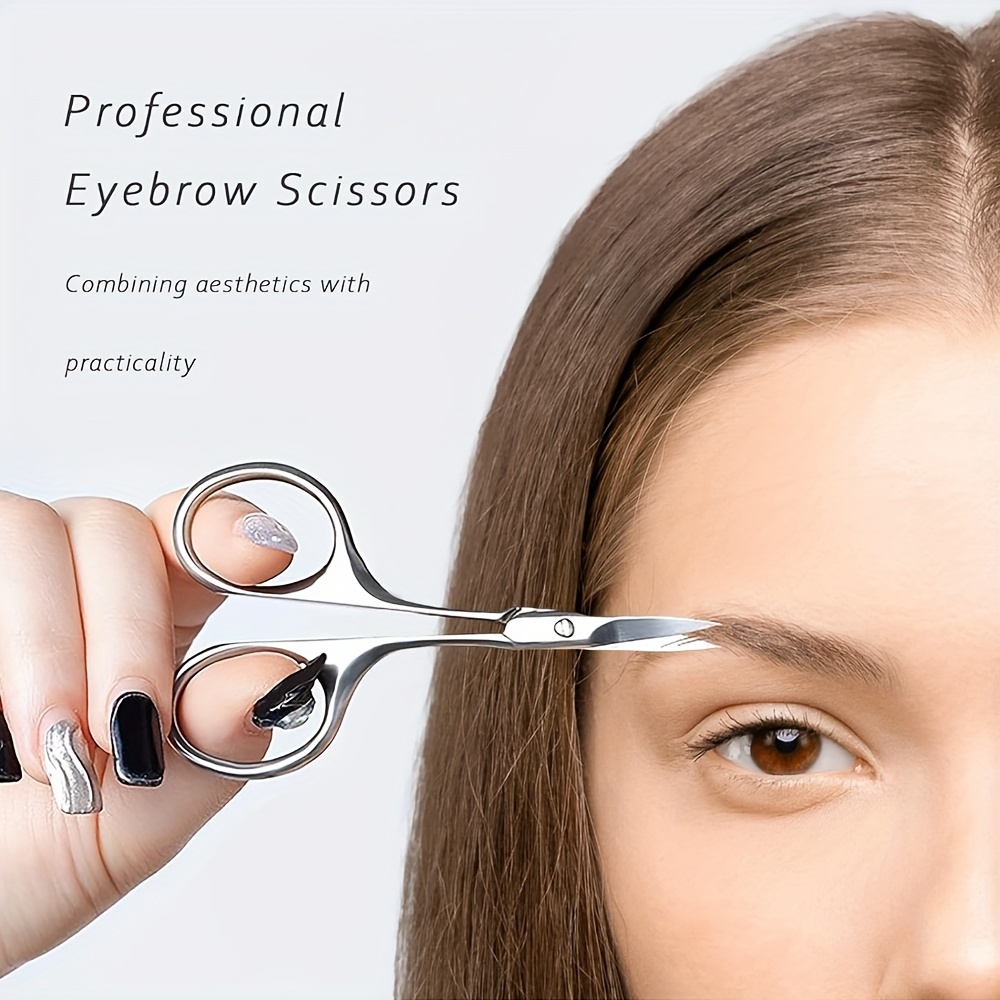 Small Scissors Stainless Steel Trimmer Scissors Sharp Eyebrow Tools For  Women Eyelash Hair Trimmer Men Beard Nose Hair Grooming Scissors - Temu