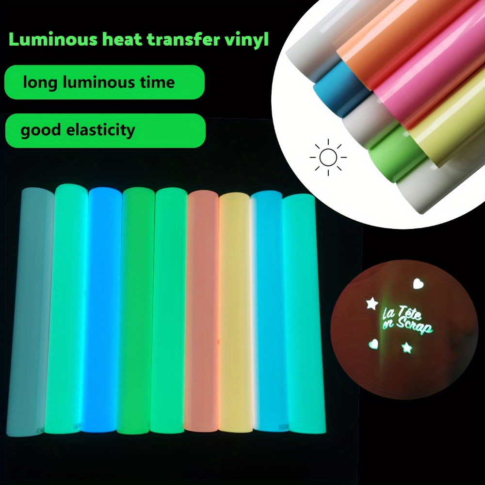 Bundles Luminous Glow In Dark Heat Transfer Vinyl For Cricut - Temu
