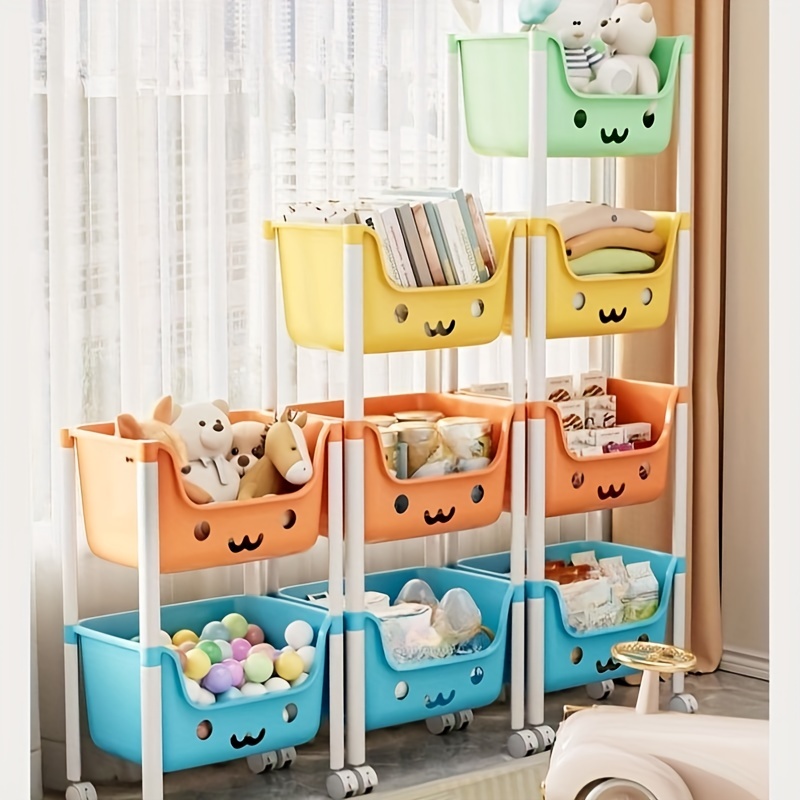 Household Toy Storage Organizer Box with Wheels Home Organization Baby  Clothes Storage Case Kids Toy Storage Bins Multipurpose for Nursery Yellow