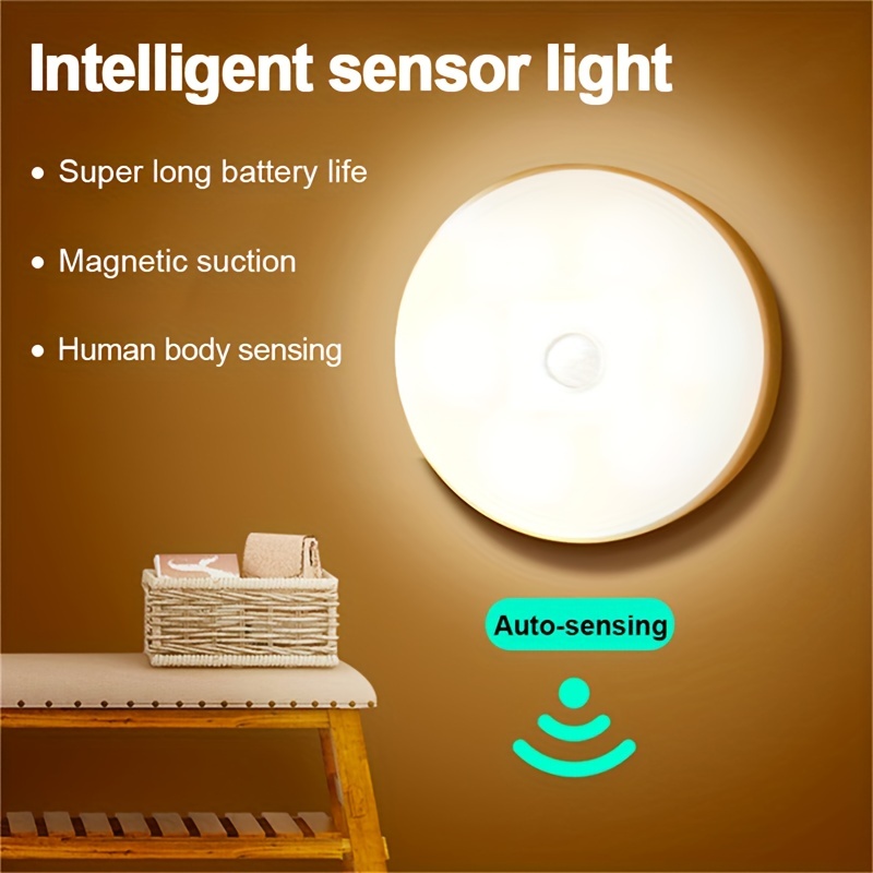 1pc Luz Nocturna Led Recargable Portátil Sensor Movimiento - Temu