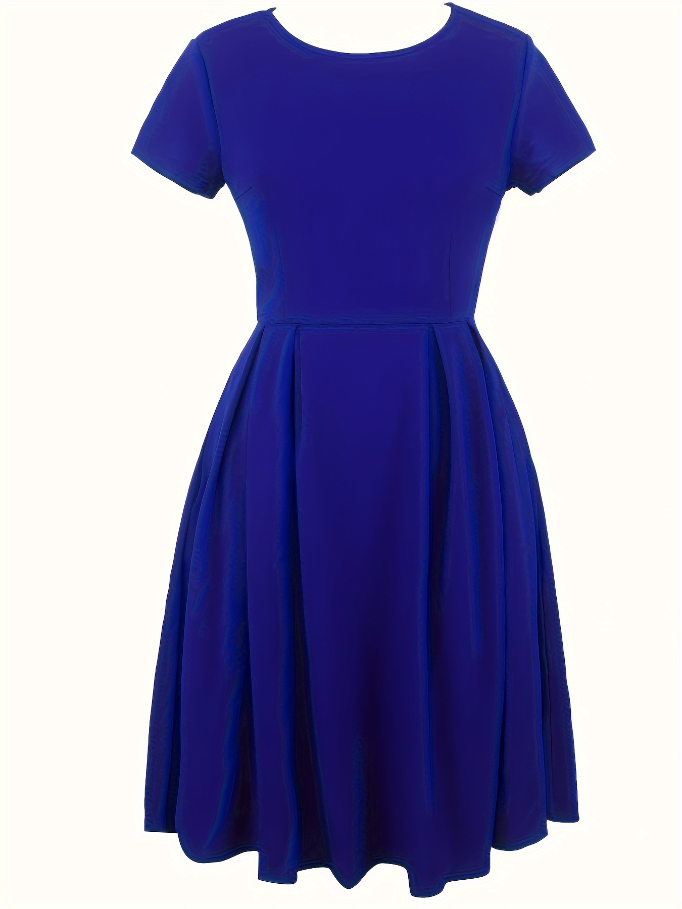 Jednobarevné Šaty S Krátkým Rukávem, Vintage Šaty S Výstřihem, Dámské Oblečení