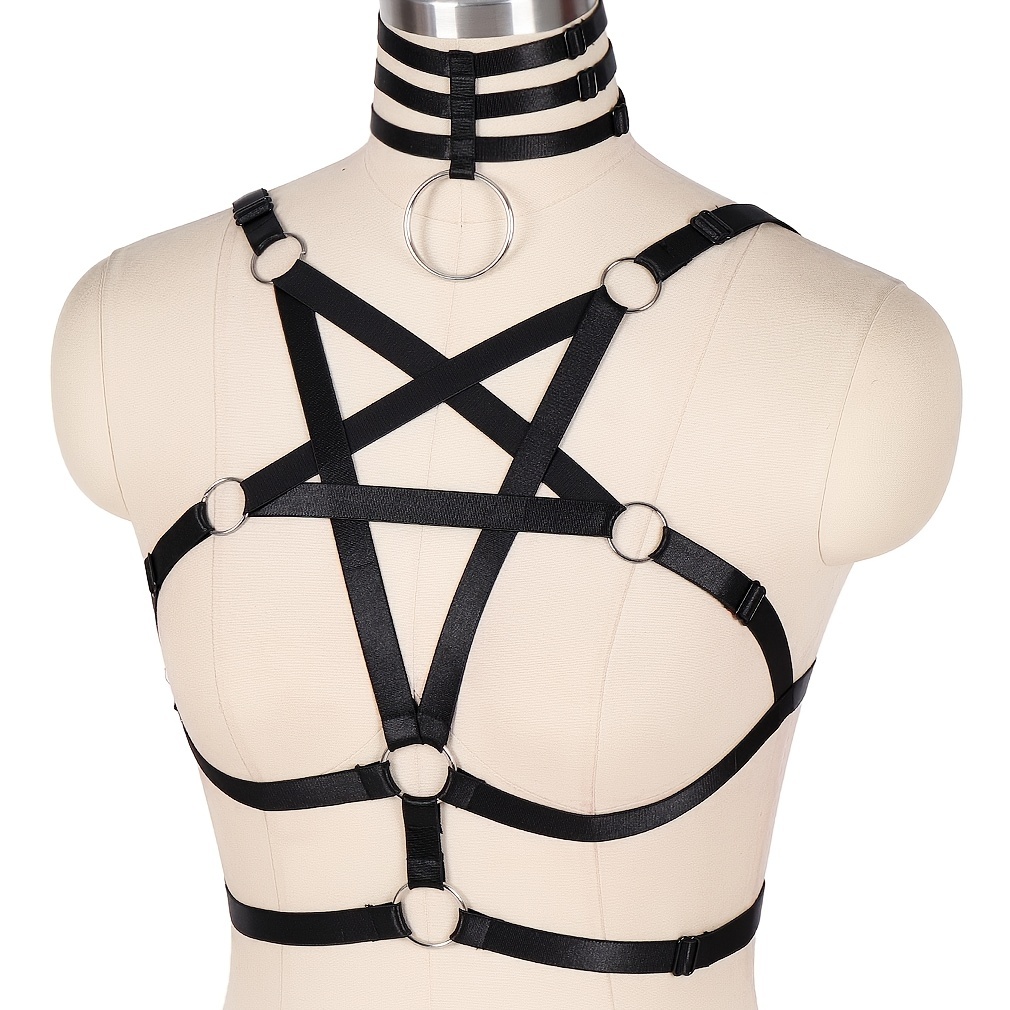 Punk Bra Harness Belt Hollow Chest Harness Corset Pu Leather