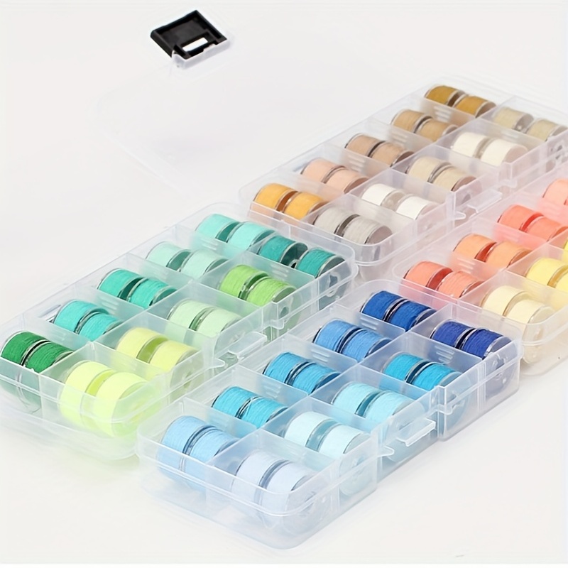 42 Axis Sewing Threads Box Bobbins Storage Case Transparent - Temu