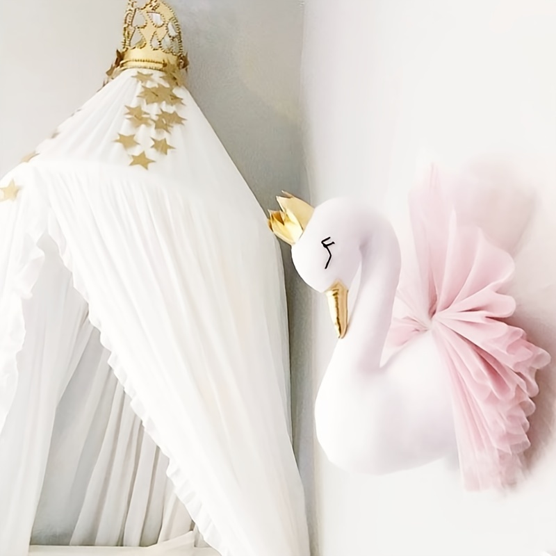 

1pc Cute 3d Golden Crown Swan, Wall Art, Girl Swan Toy, Wall Decoration Birthday Wedding Gift