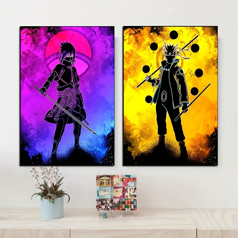 Compra online de Pôster de lona Naruto Anime japonês Decoração de parede  Sala de presente Personagens de desenhos animados para casa