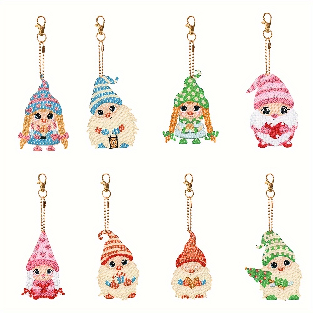 Christmas Diamond Painting Keychain Kit Diy Cartoon Diamond - Temu