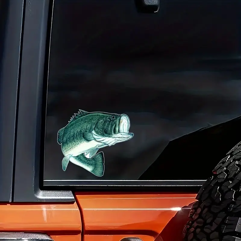 Bass Fish Sticker Decal Fishing Bumper Fish Auto Decal Car - Temu
