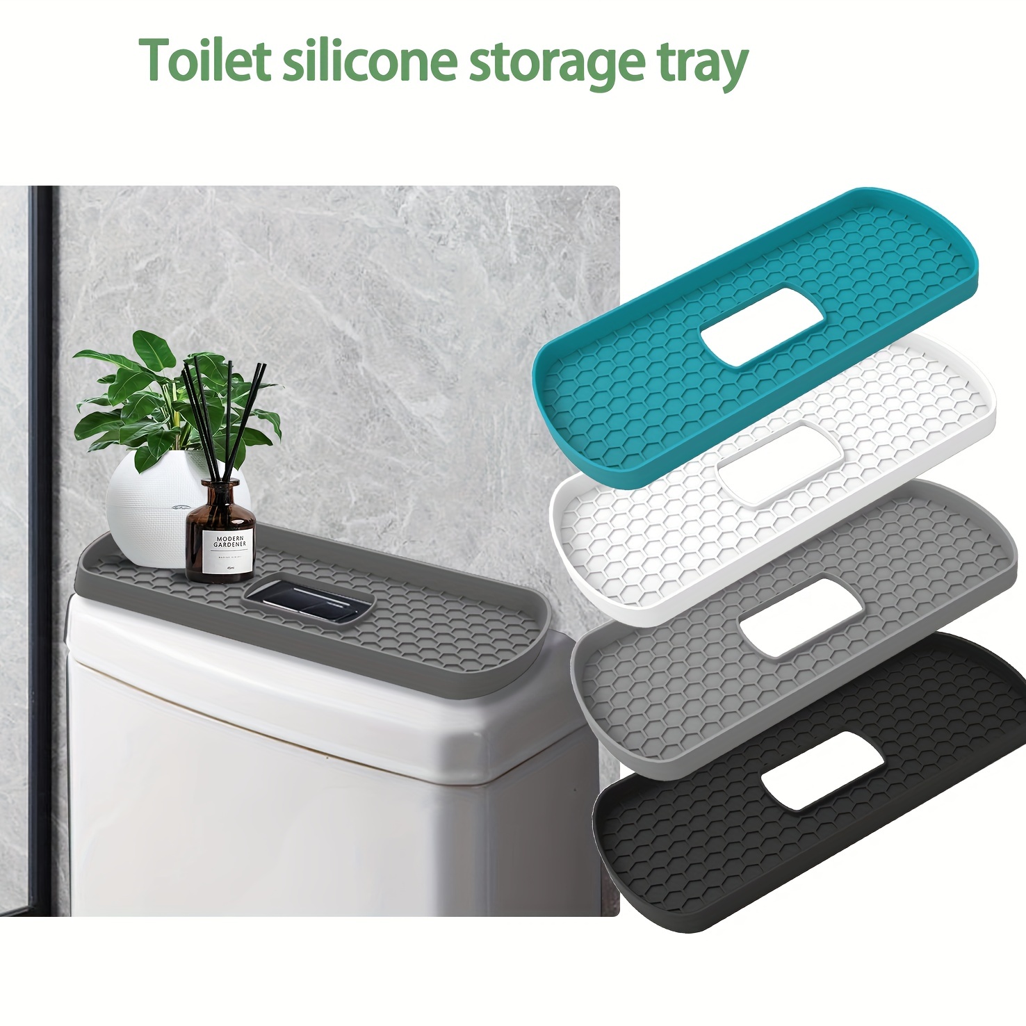 1pc Toilet Tank Top Storage Tray, Wall Mounted Drainage Shelf For