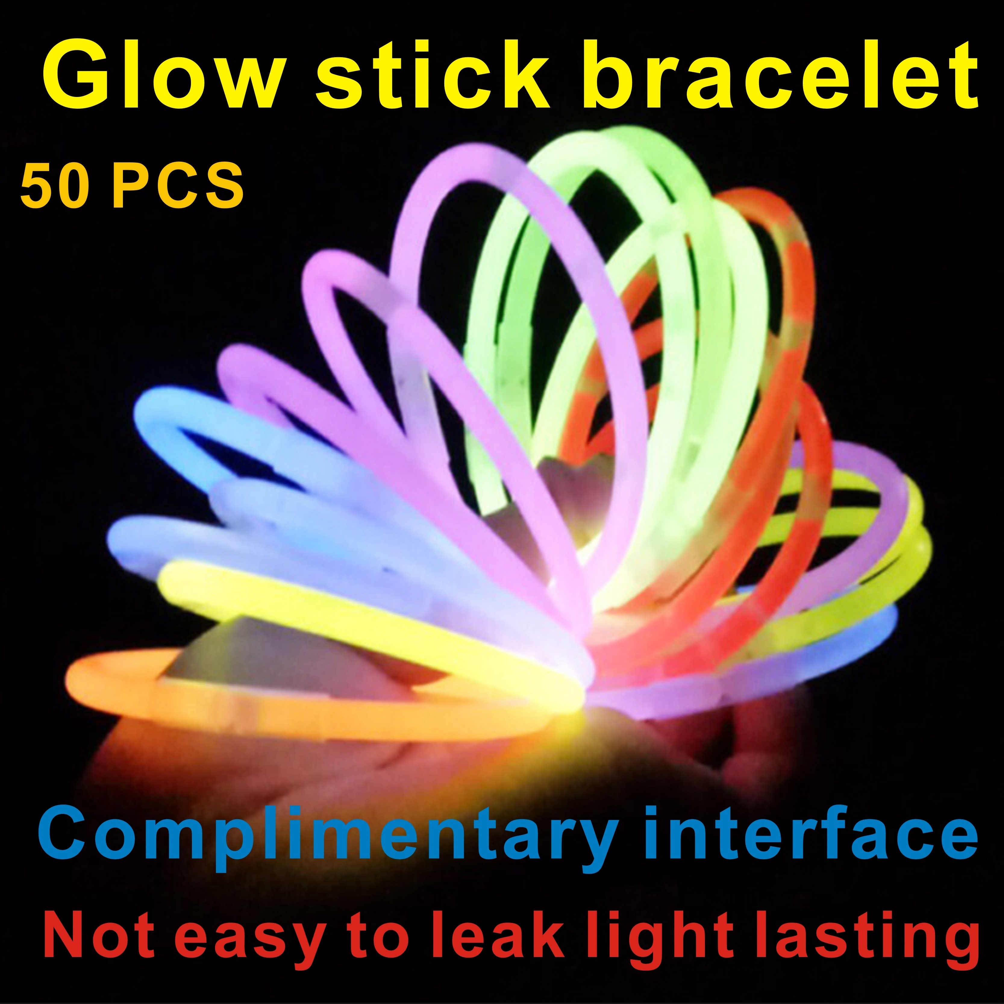 50pcs glow stick bracelet 90s for women glow in the dark bracelets Silicone  q