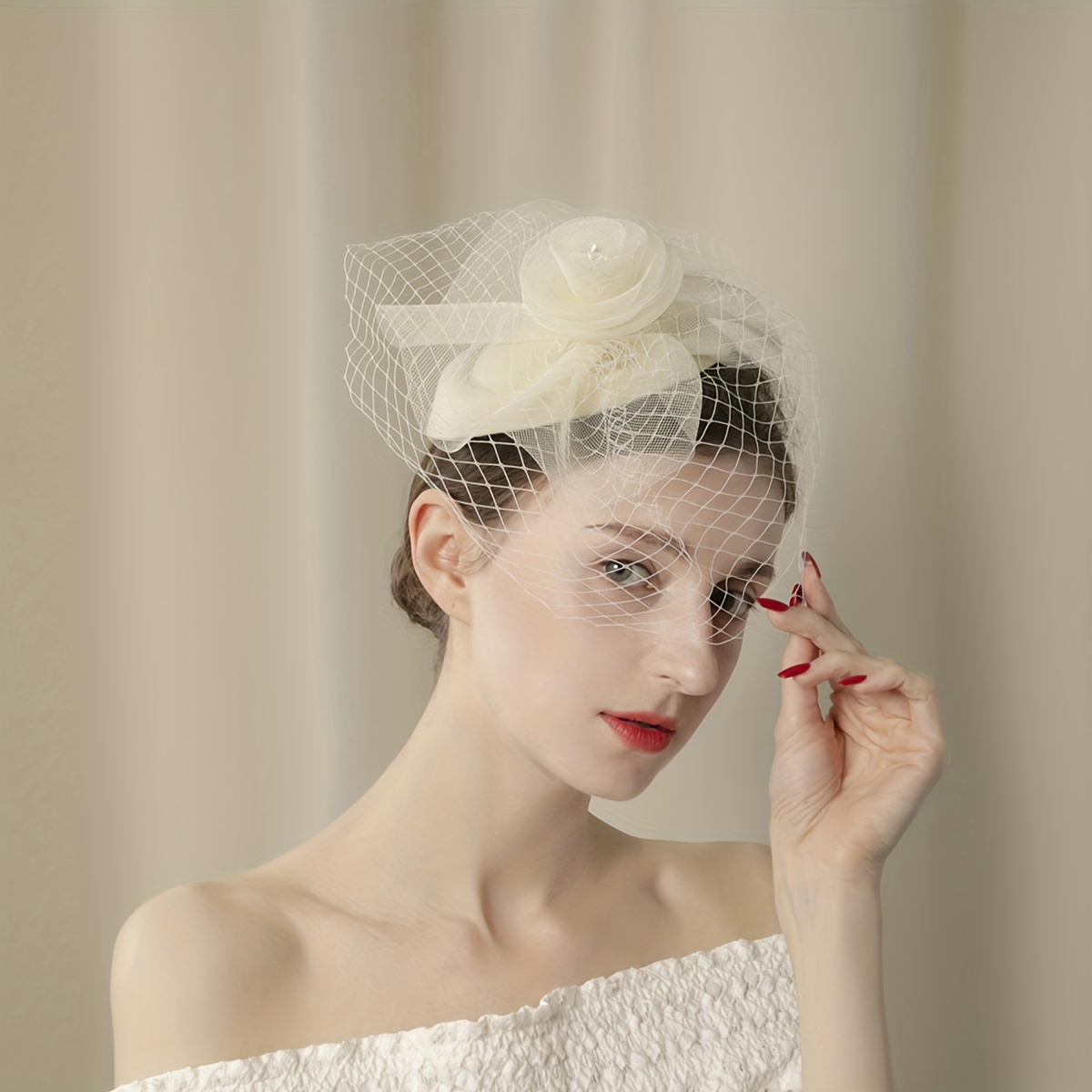 1pc Women Flower Fascinator For Tea Party Birthday Horce-racing Wedding Hat Derbyhat Church Hat