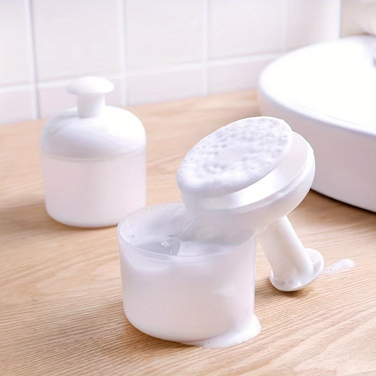 1pc Soap Foaming Bottle Facial Cleanser Foam Maker Bottle With Brush  Portable Face Washing Mousse Foam Bottle