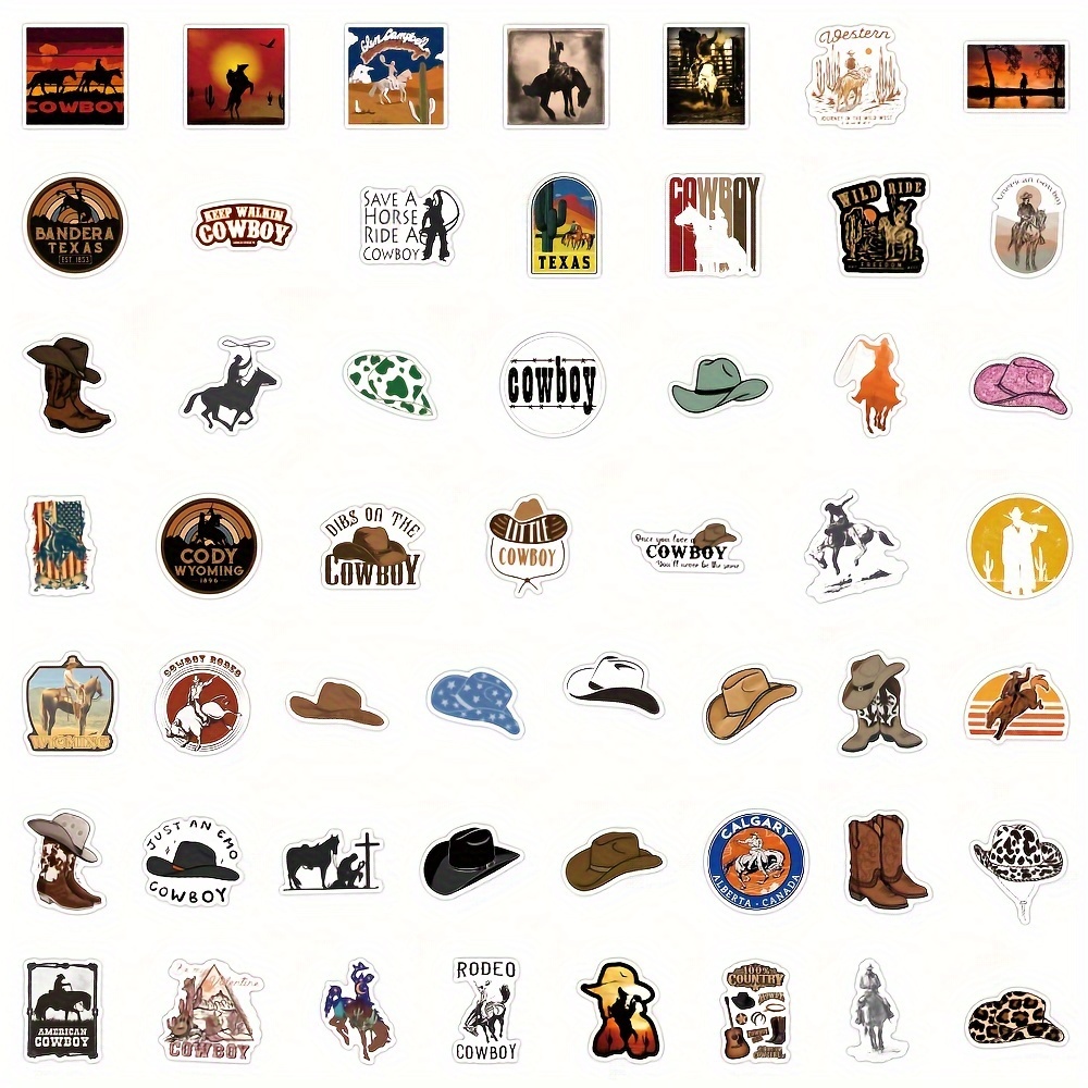 Cowboy Stickers Vinyl Waterproof Country Western Stickers Temu
