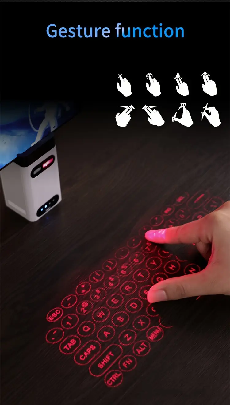 wireless virtual keyboard portable mini projection keyboard for smart phone pc tablets keyboard projector details 2