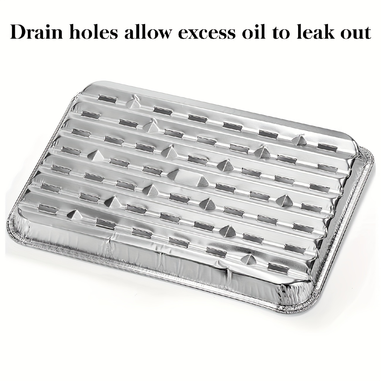 10 Pack 9x13 Disposable Aluminum Broiler Pans With Holes, Aluminum Foil  Grill Pan, Aluminum Grill Liner Topper With Ribbed Bottom Surface For BBQ  Gril