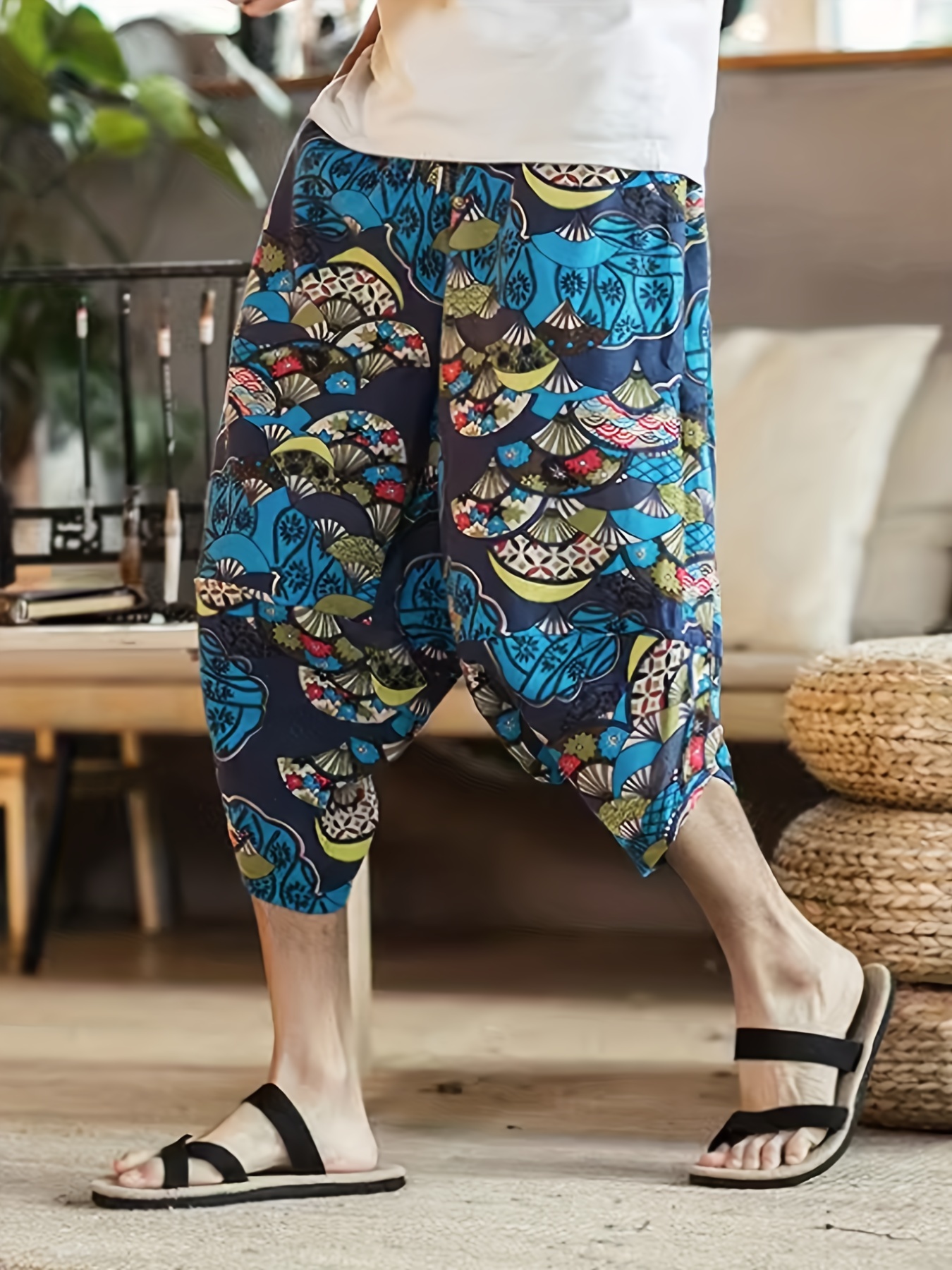 Men's Summer Casual Harem Pants With Print  Harem pants, Cotton harem pants,  Pants for women
