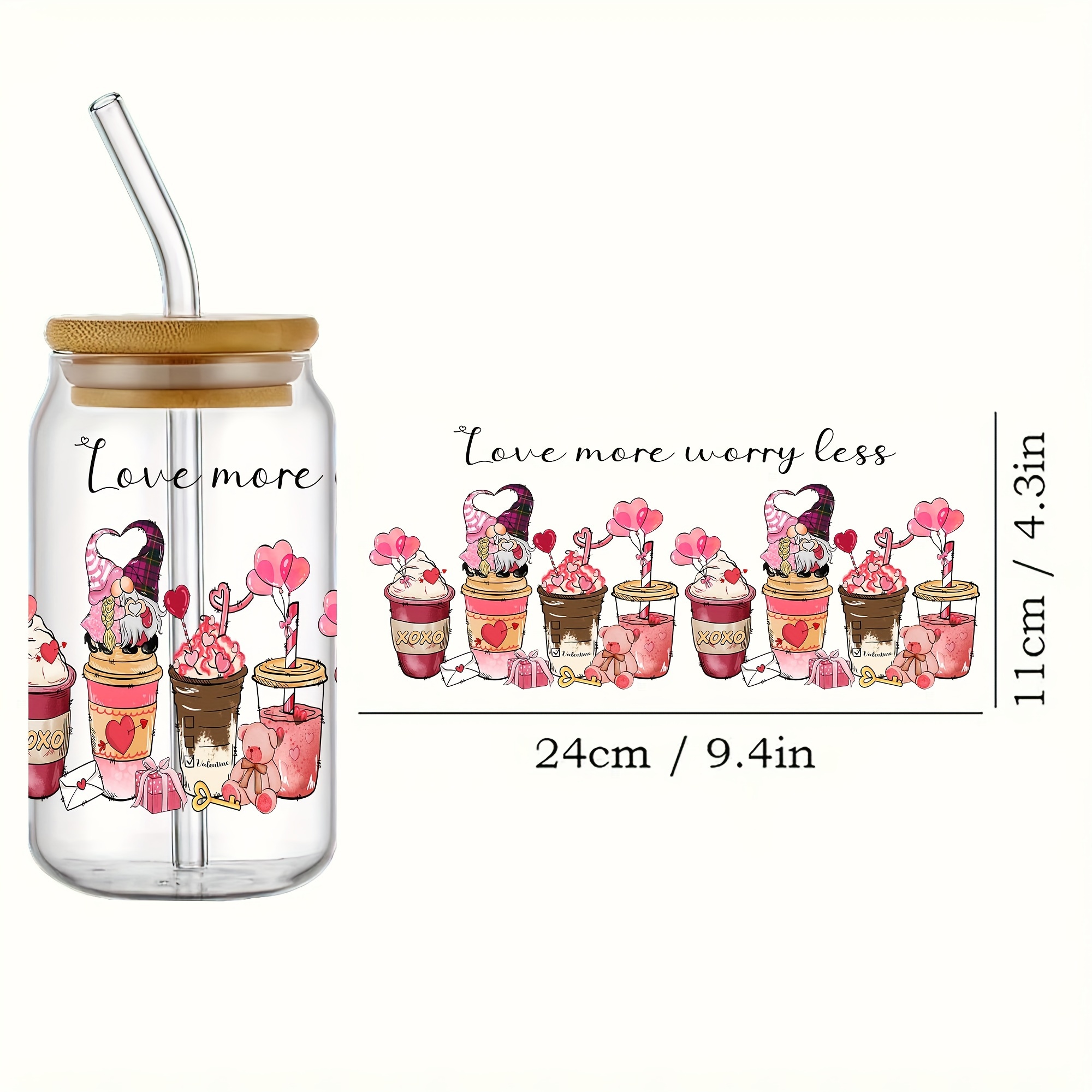 Love More Worry Less Drinks Decal