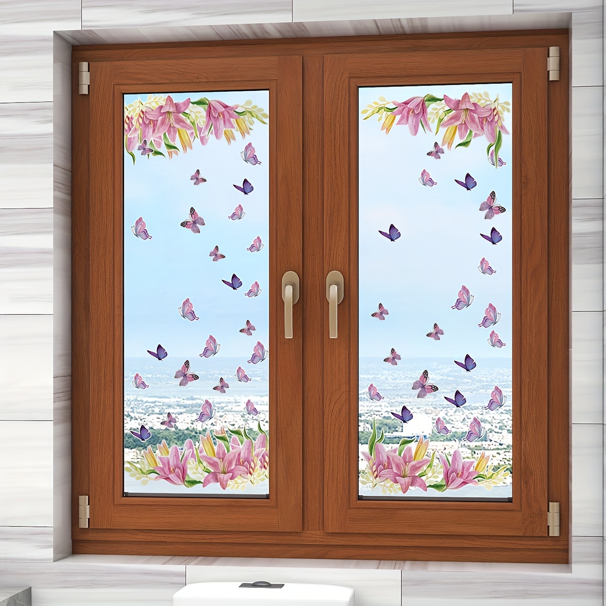 1 Pegatina Ventana Cristal Tulipán Decoración Puerta - Temu