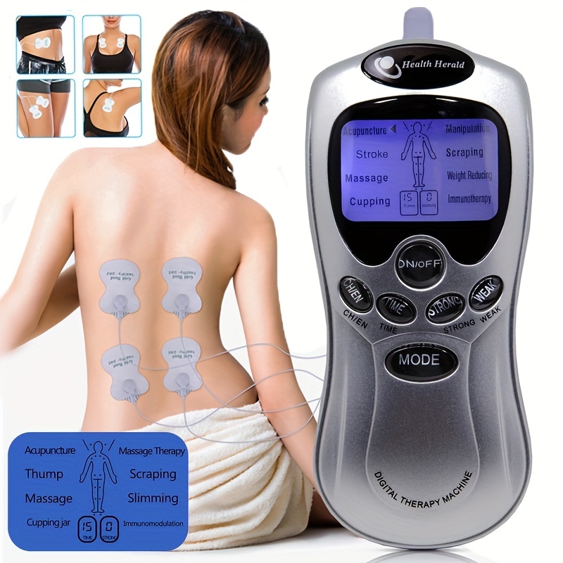 Electronic Muscle Stimulator, Dual Channel Micro Pulse Massager Full Body  Acupuncture And Relaxation Body, Dual Output Electric Physical Therapy  Massager With Blue Screen Display, 8 Modes 15 Massage Levels, Battery  Powered - Temu