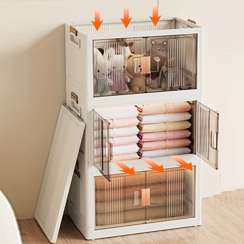Home Office Closet Stackable Collapsible Plastic Storage Cabinet